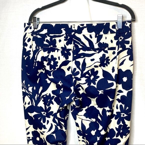 J. Crew Factory navy blue floral skimmer pants size 10 - Picture 8 of 16